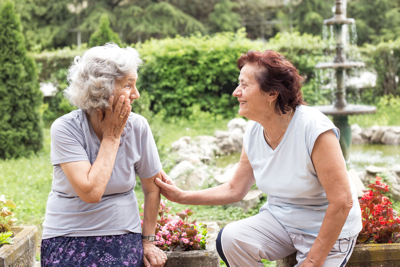 Senior women talking